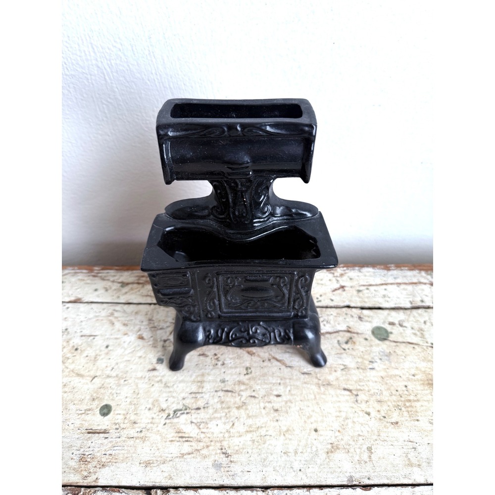 Vintage Miniature Cook Stove Ceramic Planter 1960s Match Holder Dollhouse - Picture 2 of 10